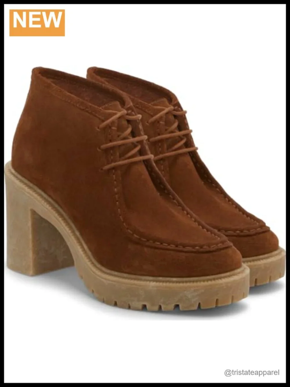 Lucky Brand Women's Hollia Lace-up Ankle Bootie Suede Block Heel